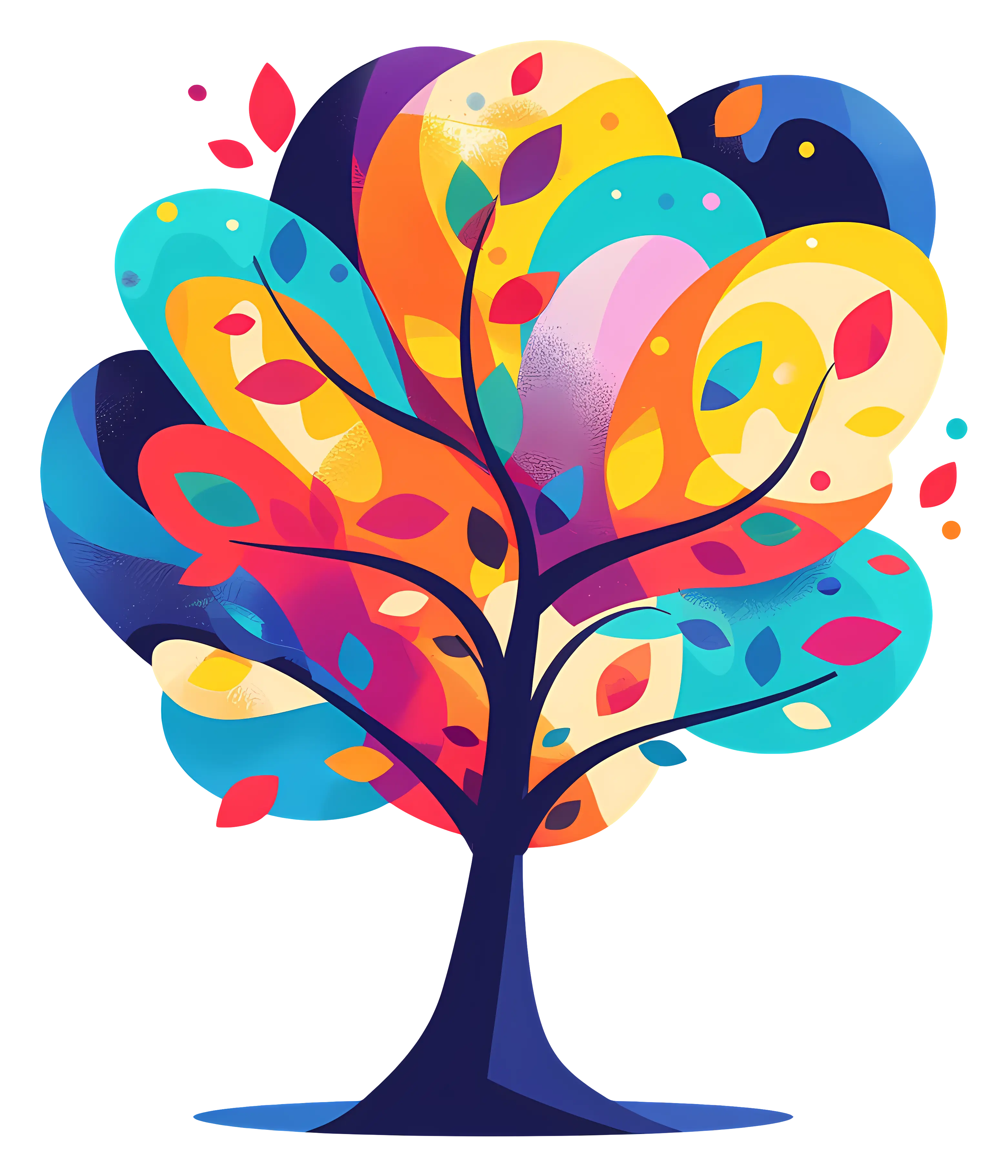 Vibrant and Colorful Tree Illustration