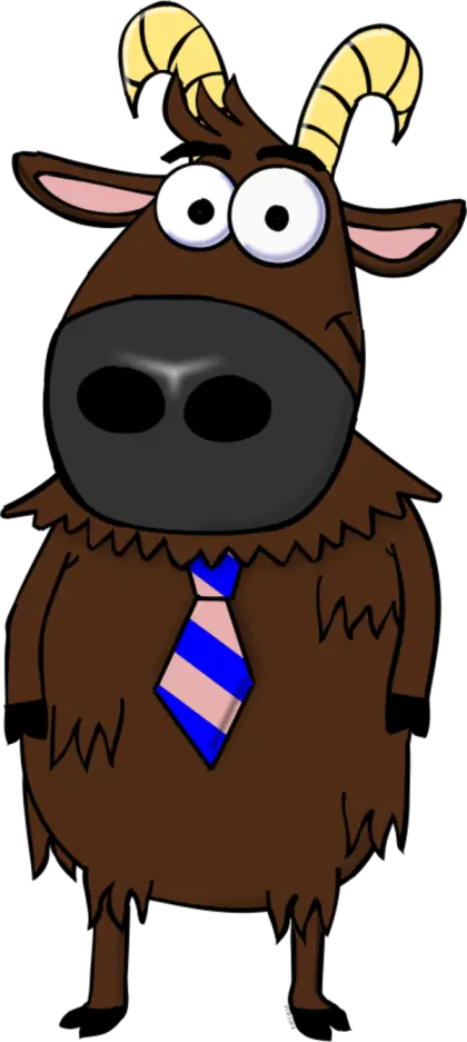 Goat in Tie Cartoon