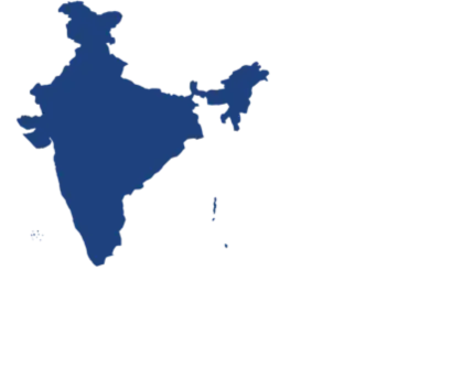 Blue Silhouette of India Map