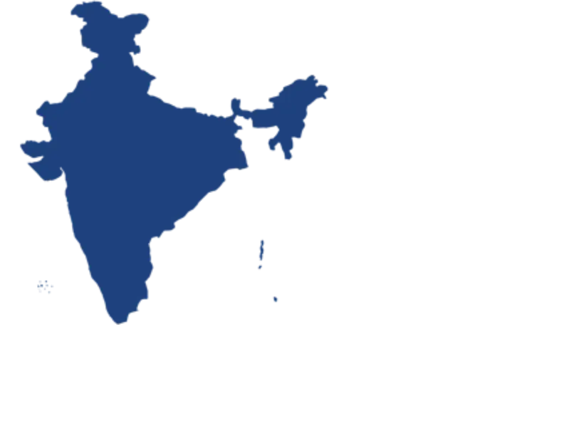 Blue Silhouette of India Map