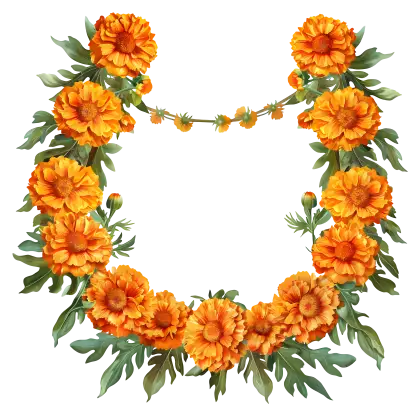 Beautiful Marigold Flower Wreath Design