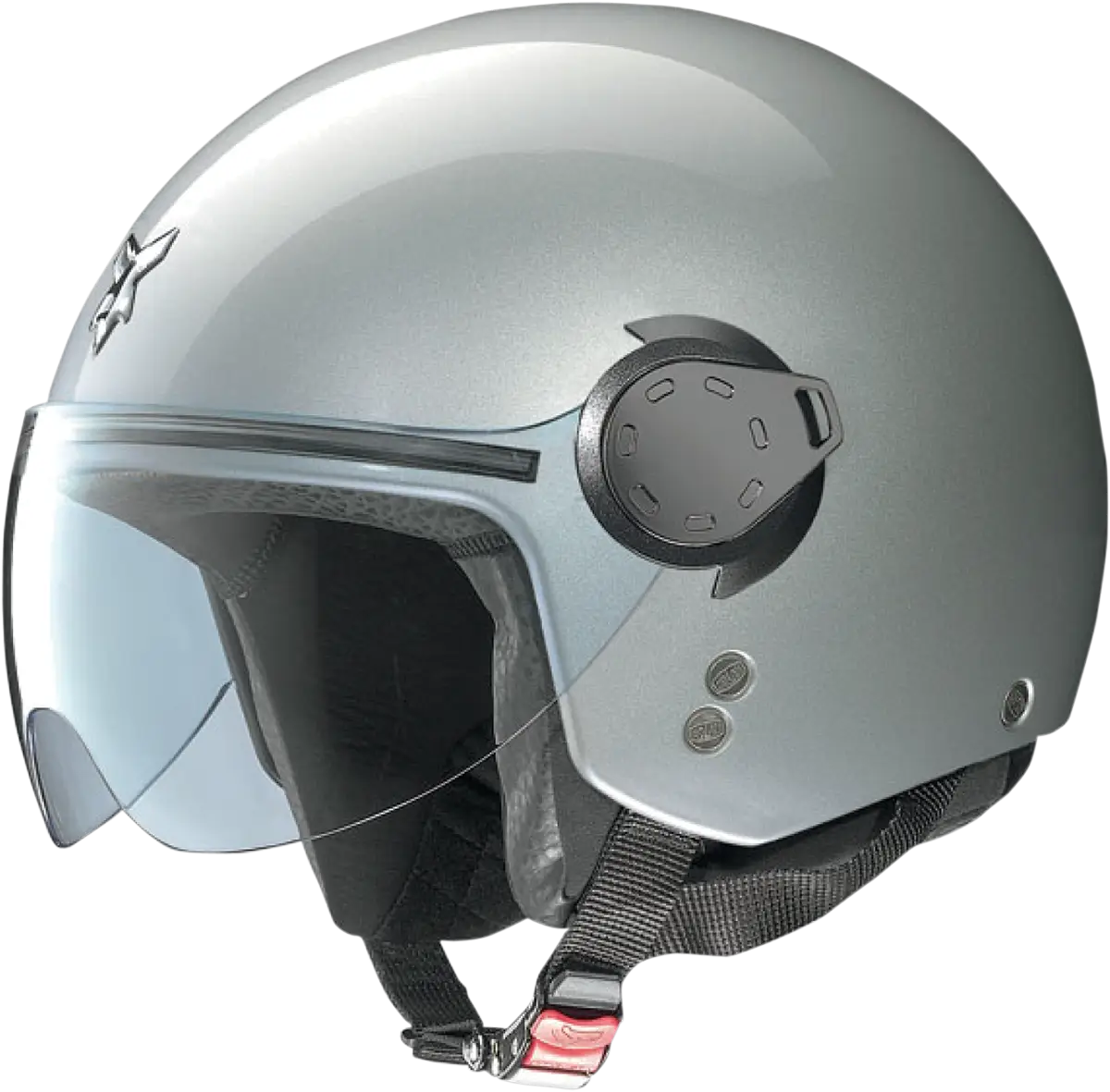 Silver Motorcycle Helmet with Visor
