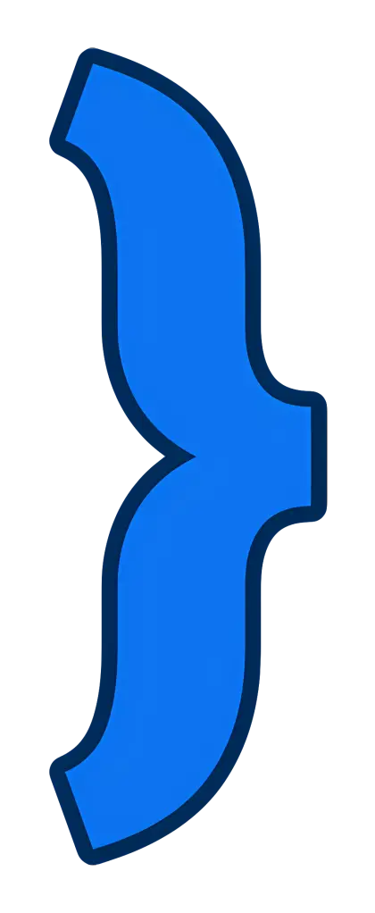 Blue ASCII Curly Bracket Graphic