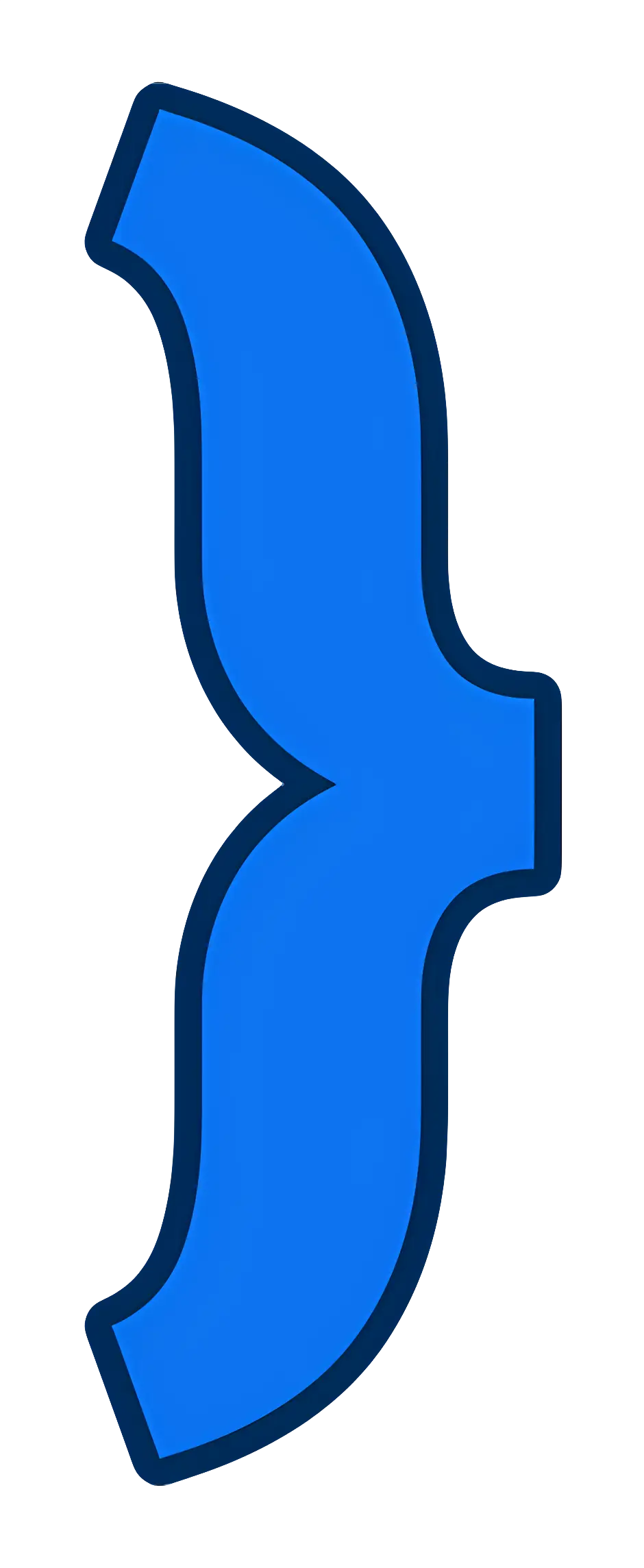Blue ASCII Curly Bracket Graphic