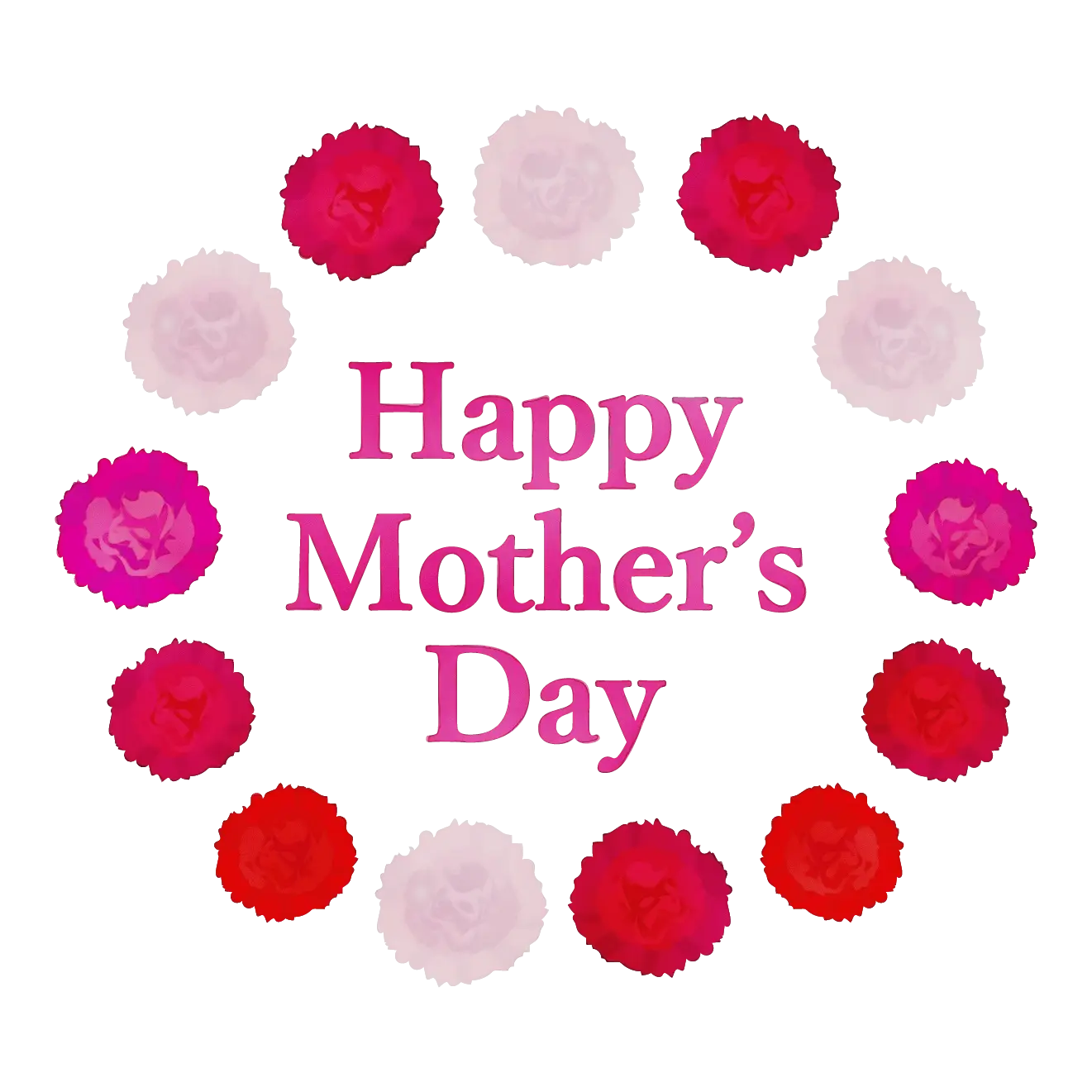 Happy Mother's Day Floral Circular Design