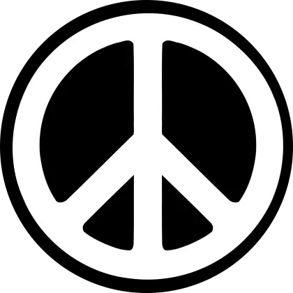 Classic Black and White Peace Symbol Logo