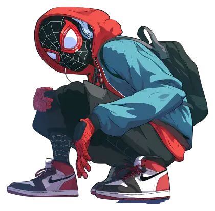 Spider Character in Red Hoodie
