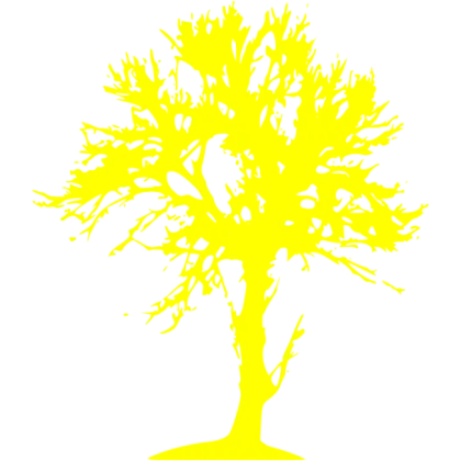Yellow Tree Silhouette Design Artwork
