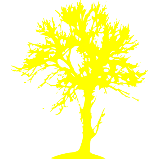 Yellow Tree Silhouette Design Artwork