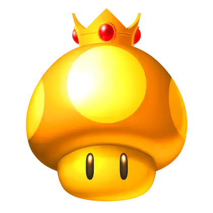 Golden Mushroom with Crown