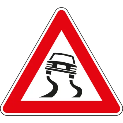 Slippery Road Traffic Sign