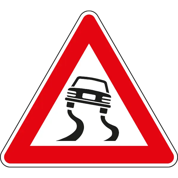 Slippery Road Traffic Sign