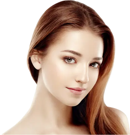 Portrait of Woman with Long Brown Hair