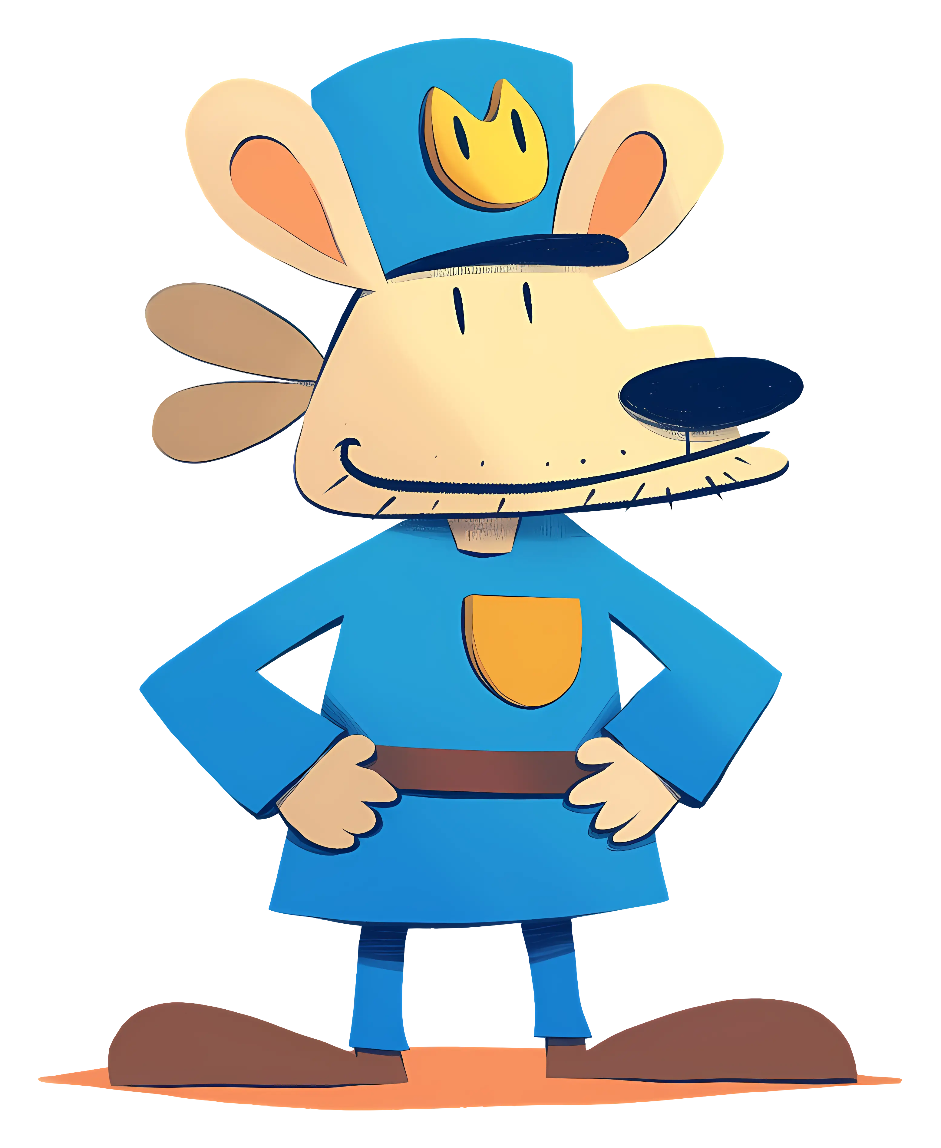 Friendly Cartoon Dog with Badge