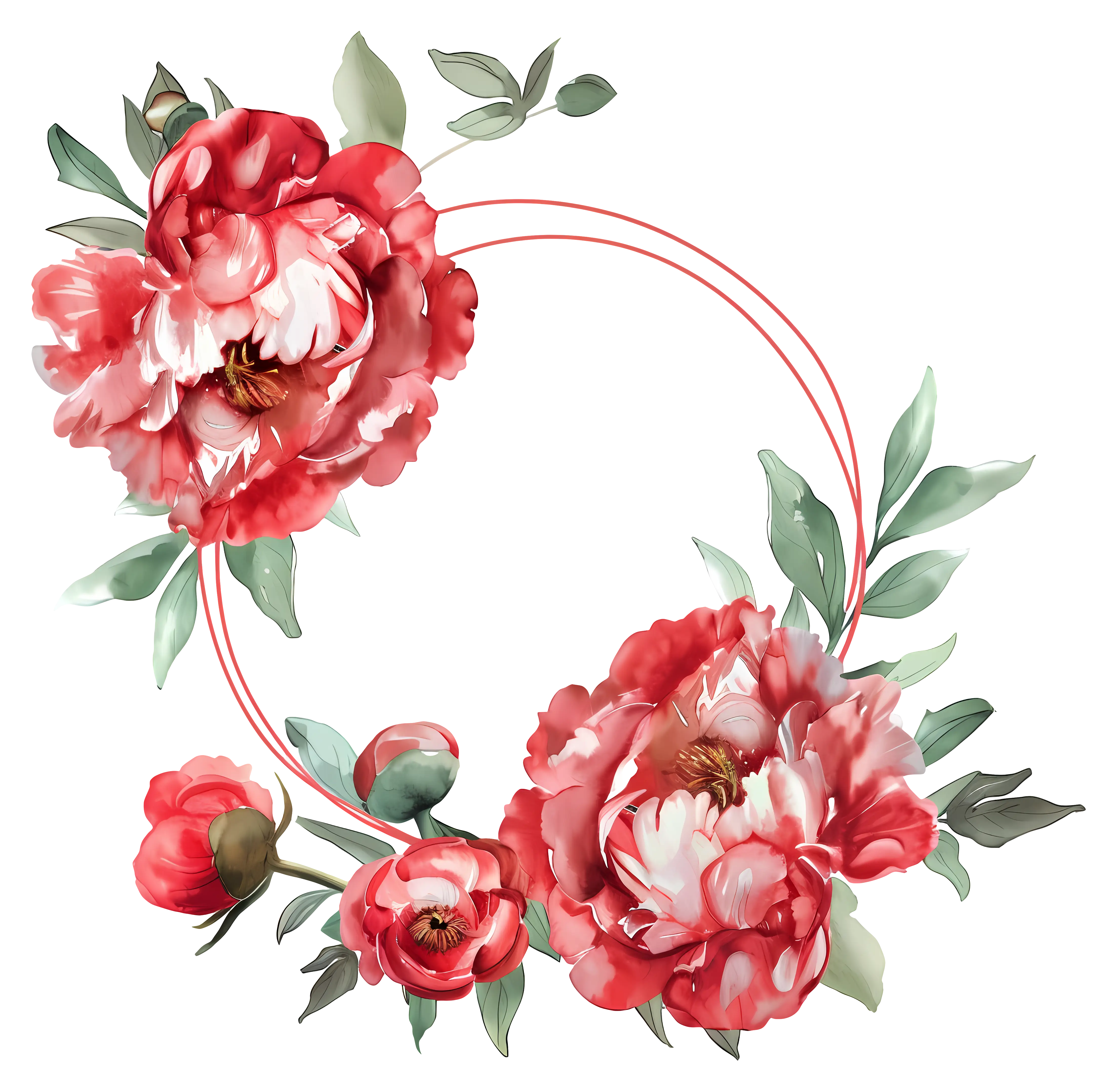 Red Floral Wreath