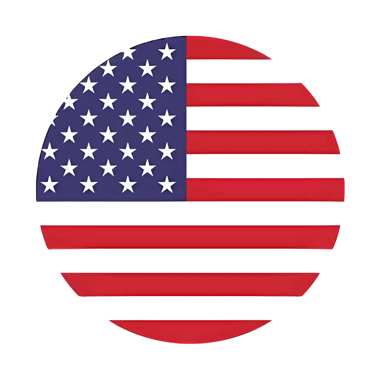 Circular United States Flag Illustration