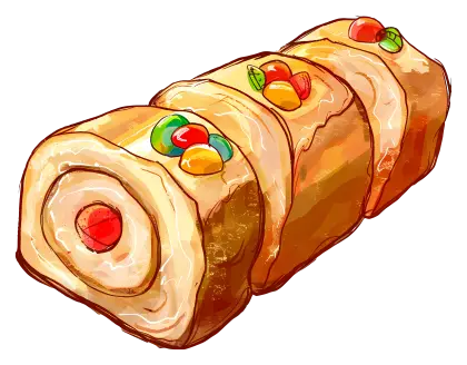 Sweet Cake Roll with Candies