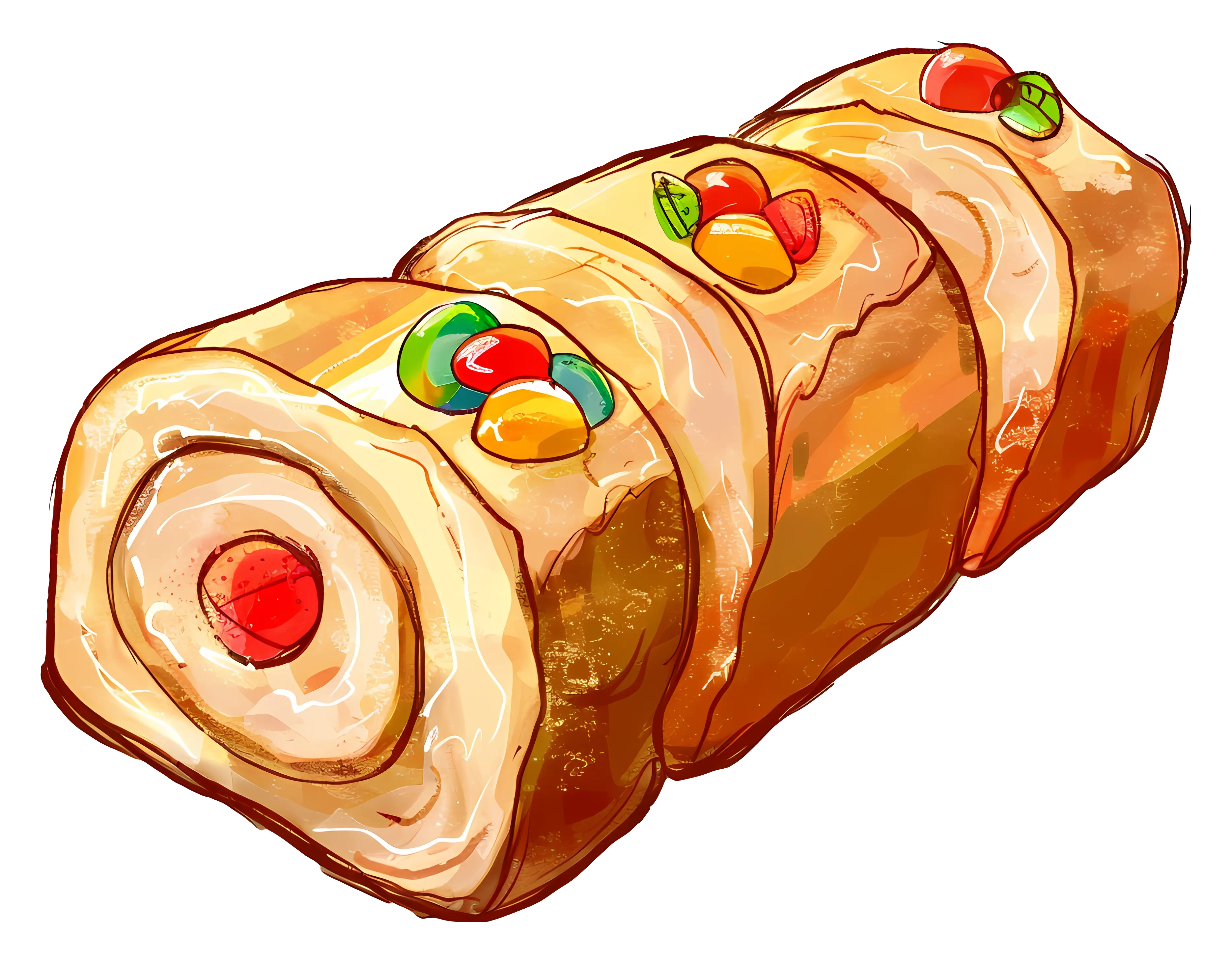 Sweet Cake Roll with Candies