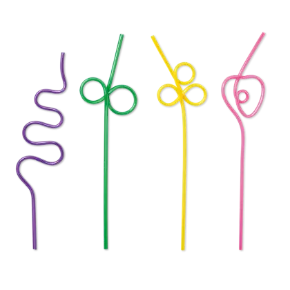Curly Plastic Drinking Straws