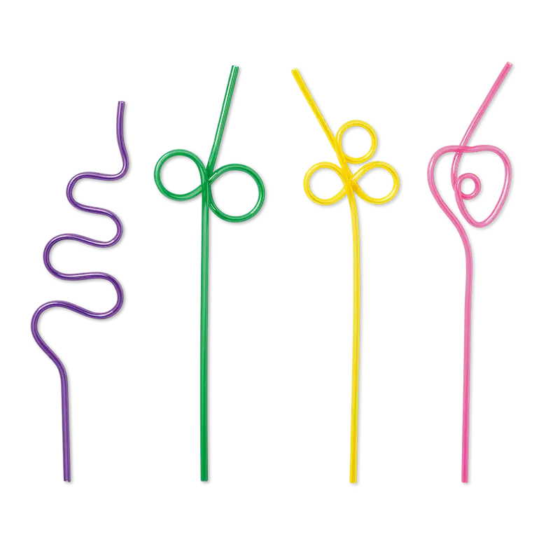 Curly Plastic Drinking Straws