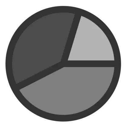 Grey Pie Chart Icon Representing Data