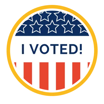 I Voted Badge with Patriotic Design