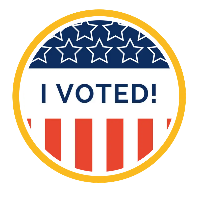 I Voted Badge with Patriotic Design