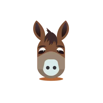 Donkey Face Illustration in Cartoon Style