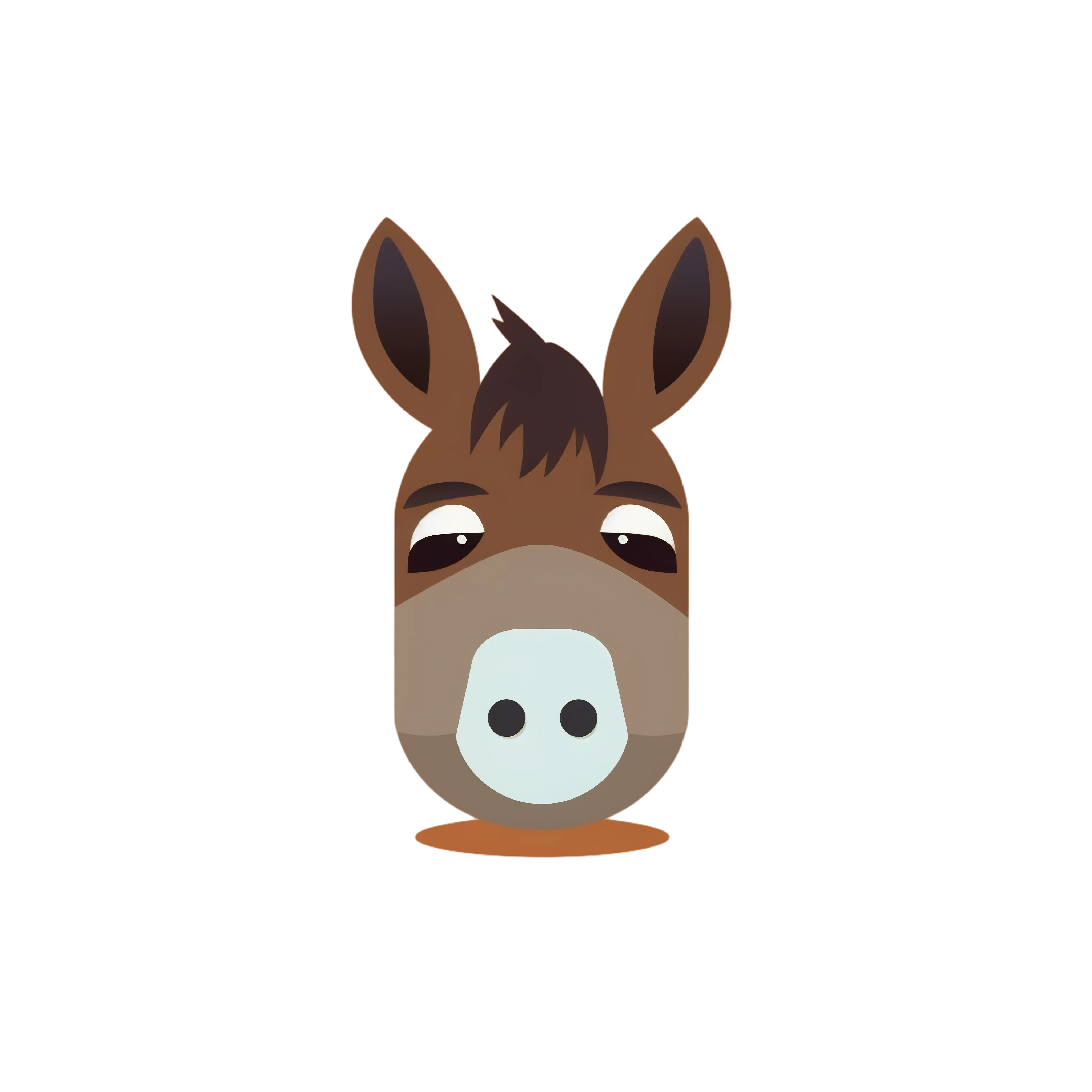 Donkey Face Illustration in Cartoon Style