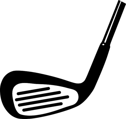 Black Golf Club Head Silhouette Design