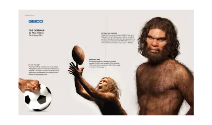 Prehistoric Caveman Playing Sports