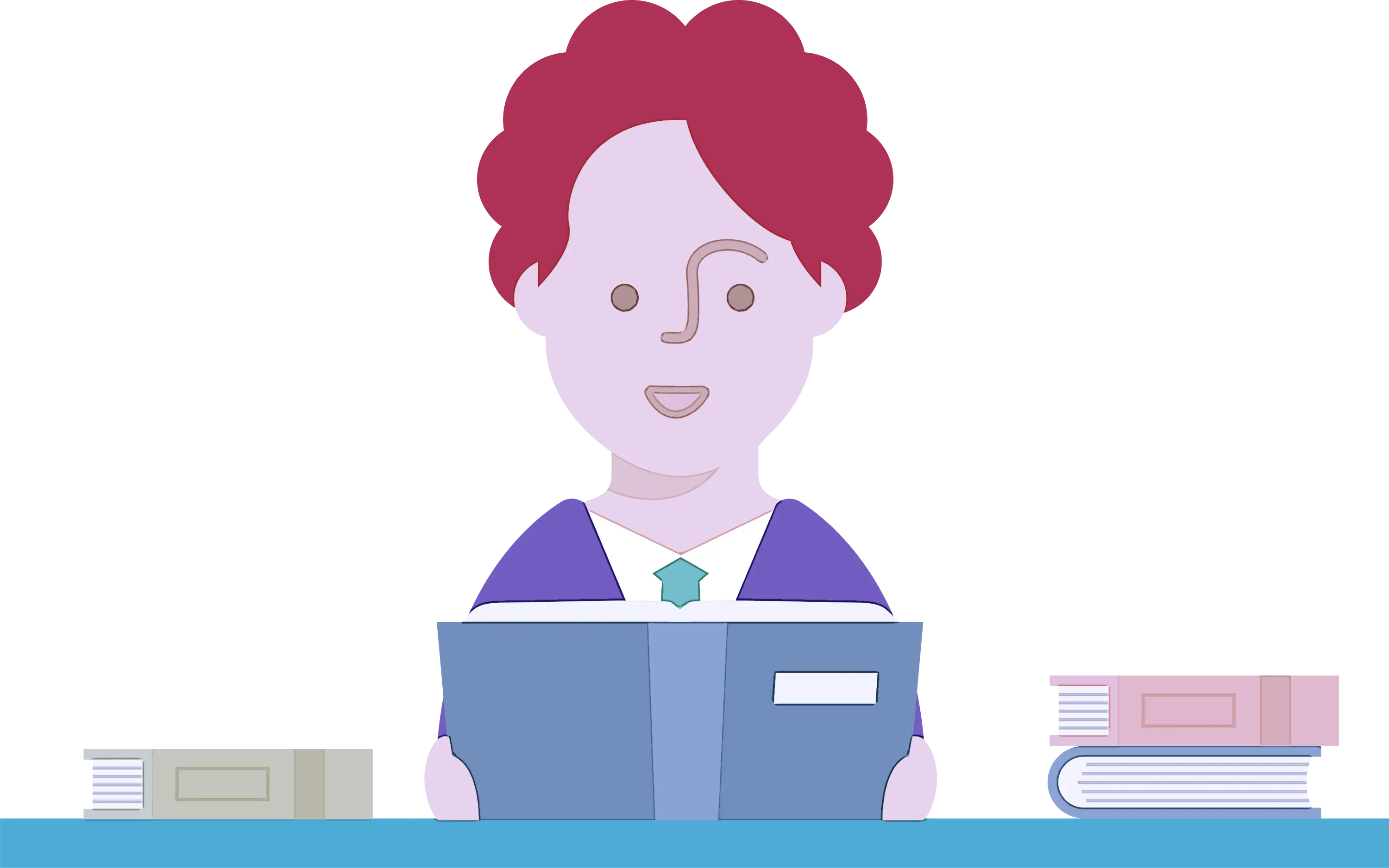 Student Reading Book Illustration
