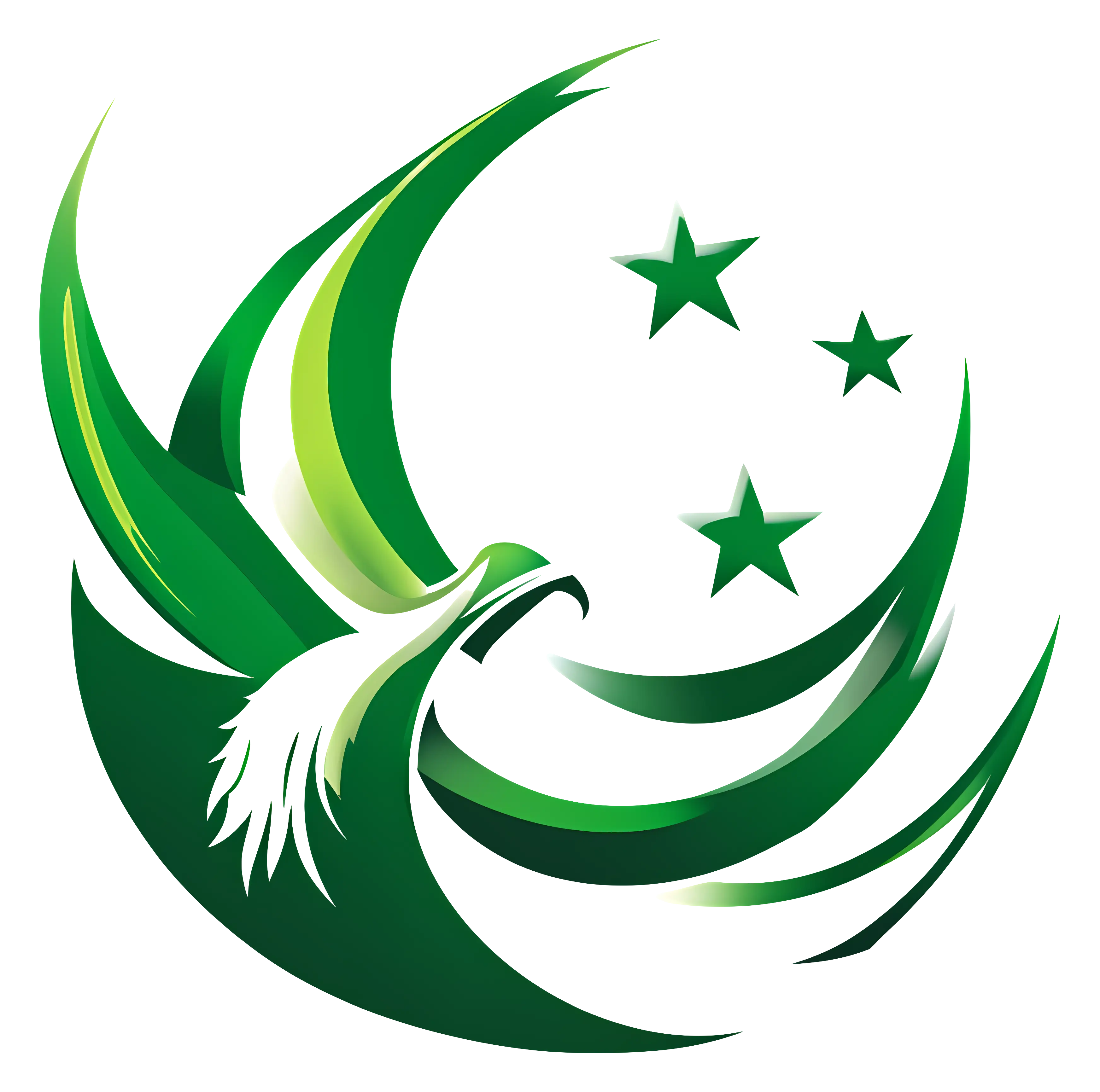 Green Emblem with Stars and Crescent