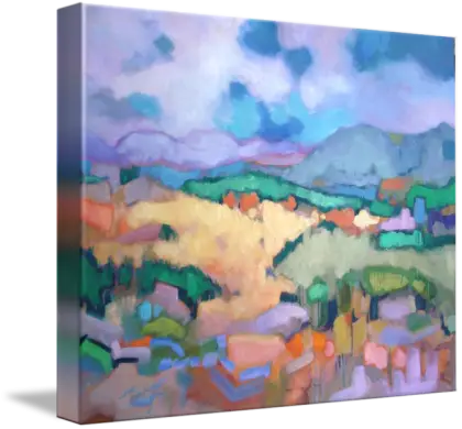 Abstract Landscape Painting with Colorful Scenery