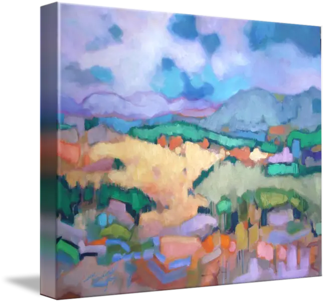 Abstract Landscape Painting with Colorful Scenery