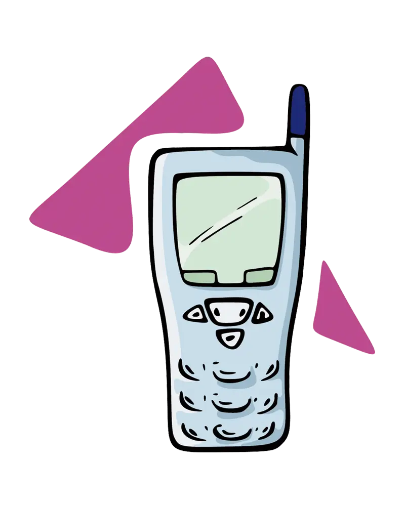 Retro Old Mobile Phone Illustration