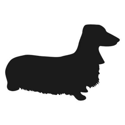 Black Silhouette of a Dachshund