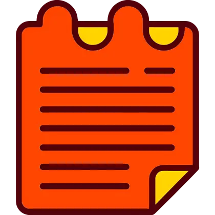 Orange Clipboard with Paper