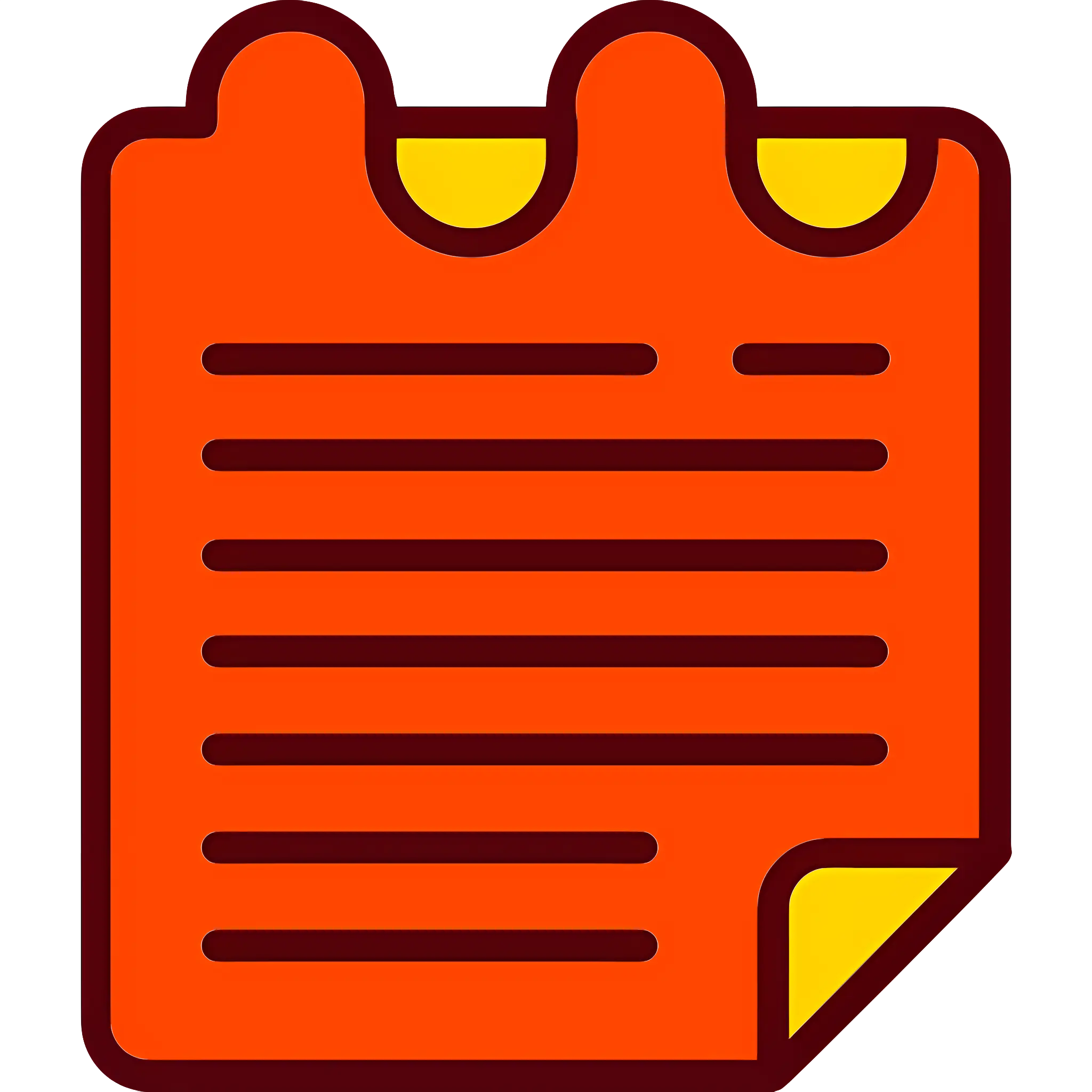 Orange Clipboard with Paper
