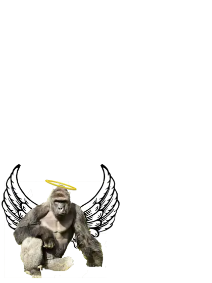 Gorilla with Angel Wings and Halo