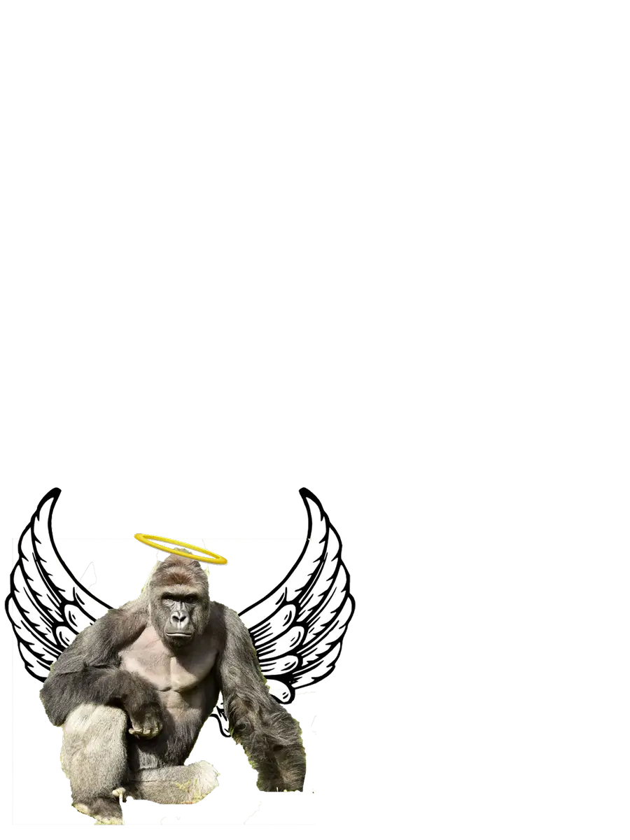 Gorilla with Angel Wings and Halo