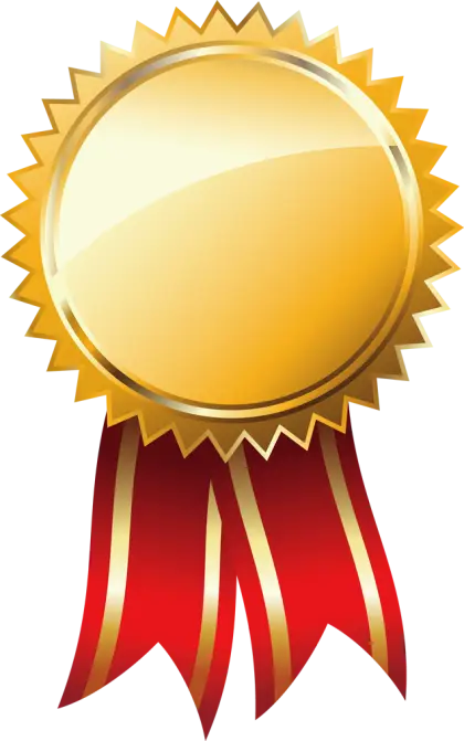 Golden Medal with Red Ribbon
