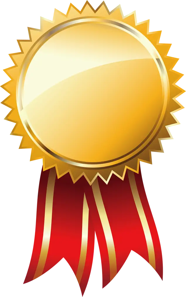Golden Medal with Red Ribbon