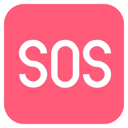 Pink SOS Button Icon for Emergency Signals