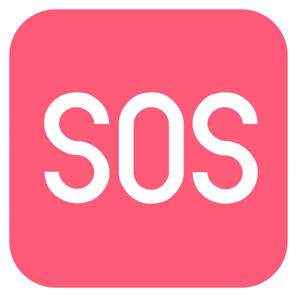 Pink SOS Button Icon for Emergency Signals