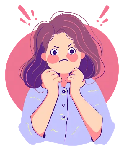 Angry Girl Cartoon Illustration