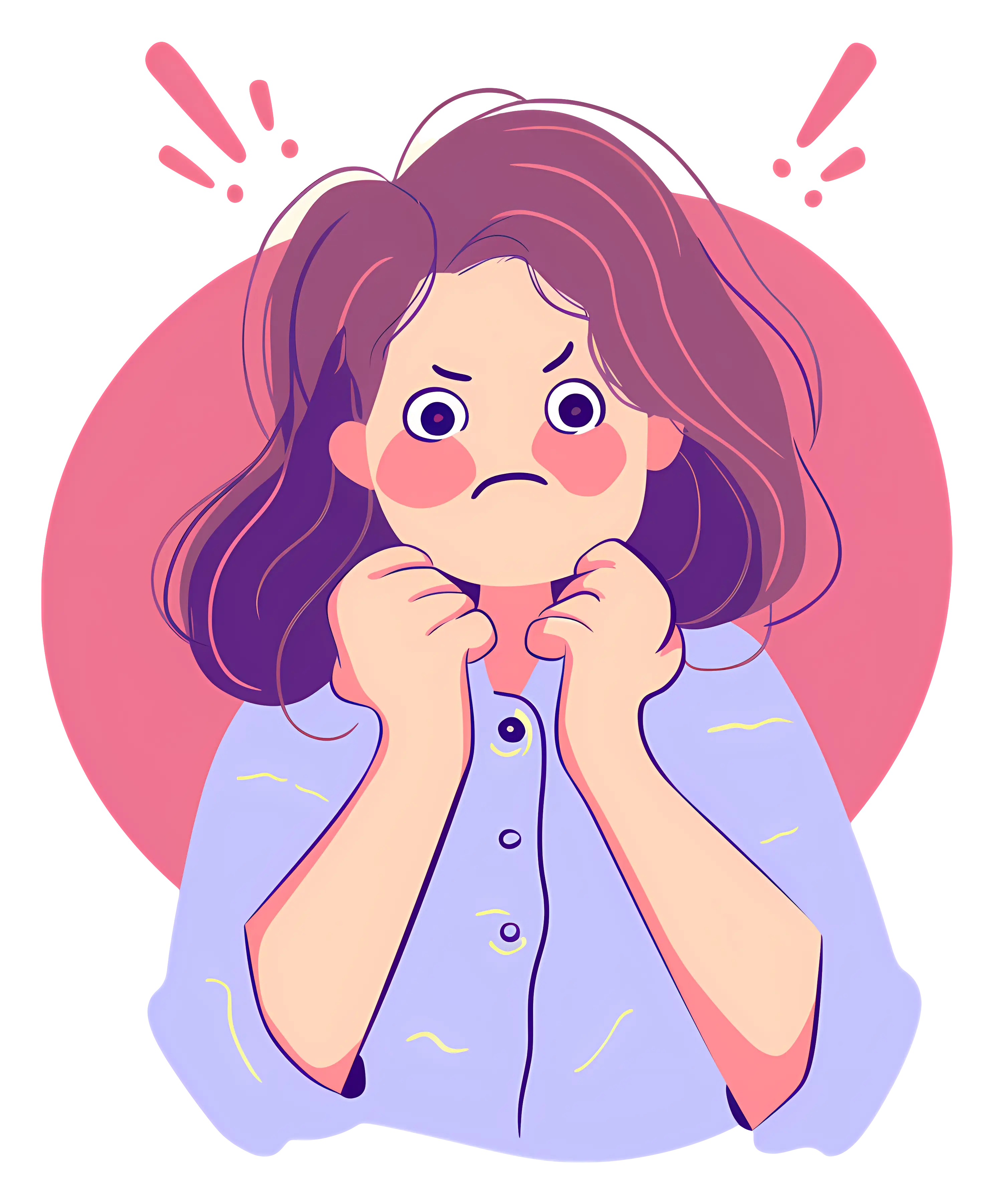 Angry Girl Cartoon Illustration