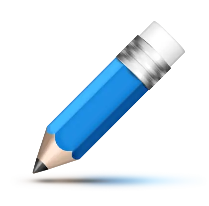 Blue Pencil with Eraser Cap