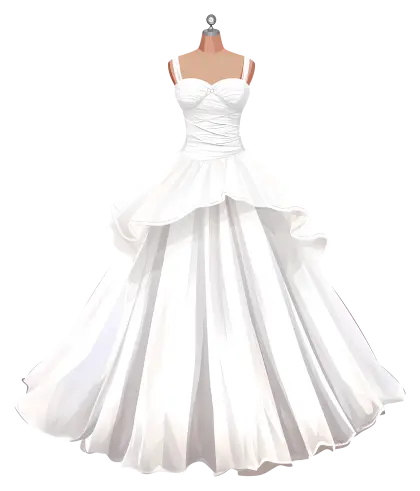 Mannequin Display with White Wedding Dress