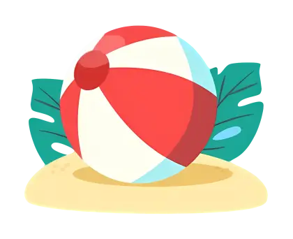 Colorful Beach Ball on Sand